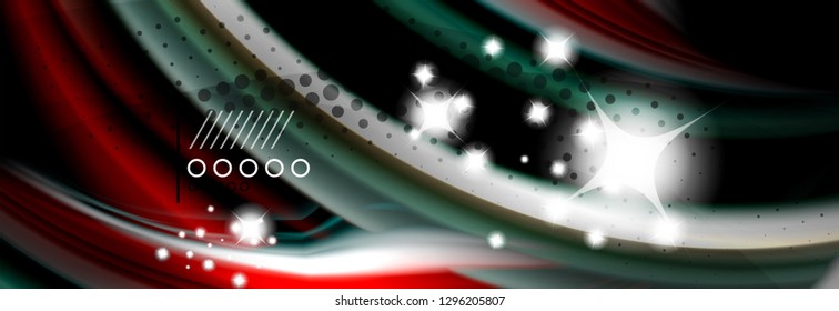 Afiche de flujo de color. Fondo de color de forma líquido ondulado. Diseño vectorial de arte para tu diseño