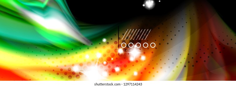 Color flow poster. Wave Liquid shape color background. Art vector design for your design