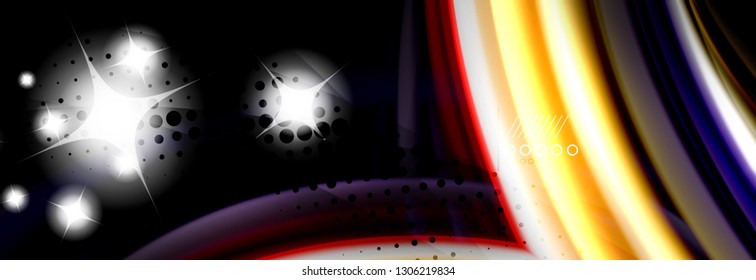 Afiche de flujo de color. Fondo de color de forma líquido ondulado. Diseño vectorial de arte para tu diseño