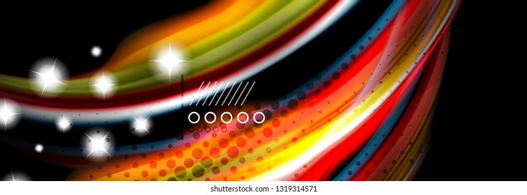 Color flow poster. Wave Liquid shape color background. Art vector design for your design