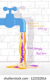 Color flow from the tap on the background wall
