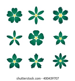 Color Flower buds vector design elements isolated on white background, first set.