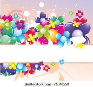 color flower fantasy vector