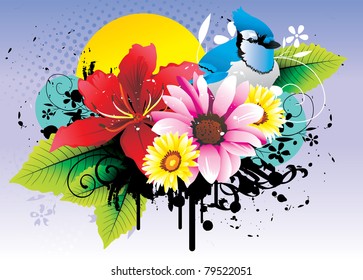 color flower graphic vector