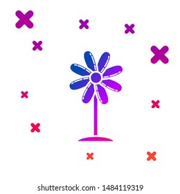 Color Flower icon isolated on white background. Sweet natural food. Gradient random dynamic shapes. Vector Illustration