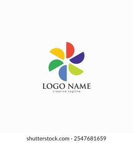 Farbe Blume Logo voll editierbare Vektorvorlage