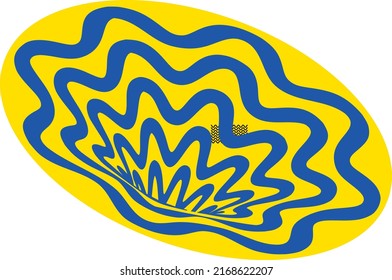 Color flower logo line art, circle art double spiral vortex, abstract, vector.