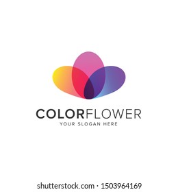 Color flower logo vector icon