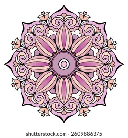 Color Flower Mandala Art Design