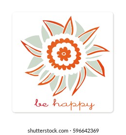 color flower on white background