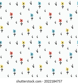 color flower pattern black and white line woodland micro sweet style art vector tee slogan illustration