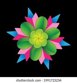 Color flower pattern for scrapbooking, impression, stamp, figure carving and creative design. Flat style.