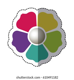 color flower with squere petals icon, vector illustraction design