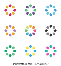 Color Flower symbols for modern logo set. Vector element