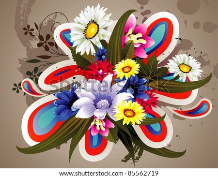 color flower vector illustration