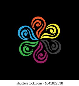 color flower vector logo