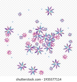 Color Flower Vector Transparent Background. Light Inflorescence Brochure. Tropical Rainbow Card. Holographic Petal Luxury Texture.