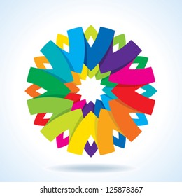 Color flower wheel background