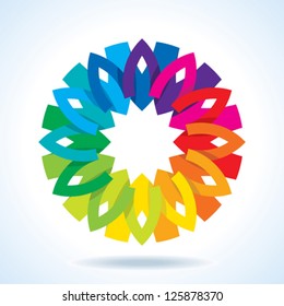 Color Flower Wheel Background Stock Vector (Royalty Free) 125878370