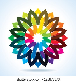 Color flower wheel background