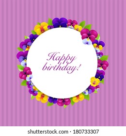 Color Flowers Banner, With Gradient Mesh, Vector Illustration