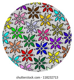 Color flowers button