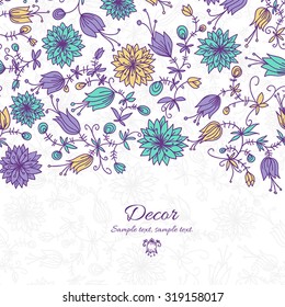 Color flowers, invitation. 