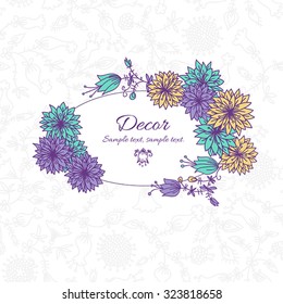 Color flowers, invitation. 