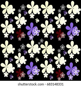 Color flowers isolated on background. Vector illustration.
