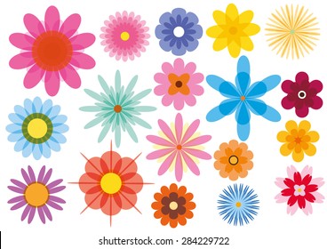 Color Flowers package vector