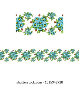 Color flowers pattern isolated on white background