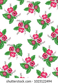 color flowers pattern white background