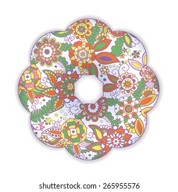 Color flowers, white background. 