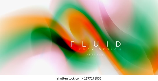 Color flowing wave, trendy liquid design template. For presentation, internet poster or web brochure cover, wallpaper. Vector illustration