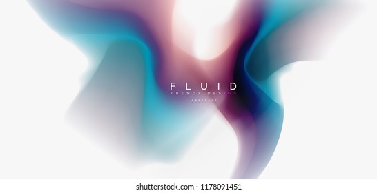 Color flowing wave, trendy liquid design template. For presentation, internet poster or web brochure cover, wallpaper. Vector illustration