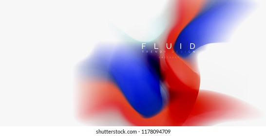 Color flowing wave, trendy liquid design template. For presentation, internet poster or web brochure cover, wallpaper. Vector illustration