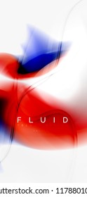 Color flowing wave, trendy liquid design template. For presentation, internet poster or web brochure cover, wallpaper. Vector illustration