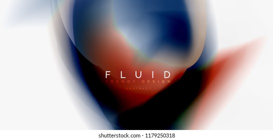 Color flowing wave, trendy liquid design template. For presentation, internet poster or web brochure cover, wallpaper. Vector illustration