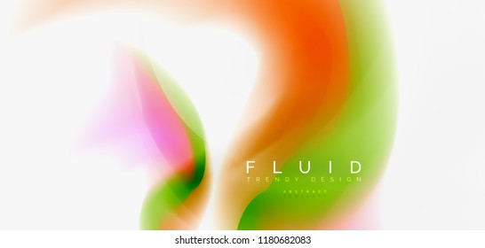 Color flowing wave, trendy liquid design template. For presentation, internet poster or web brochure cover, wallpaper. Vector illustration