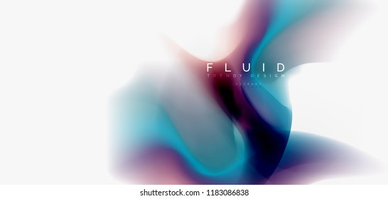 Color flowing wave, trendy liquid design template. For presentation, internet poster or web brochure cover, wallpaper. Vector illustration