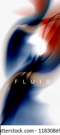 Color flowing wave, trendy liquid design template. For presentation, internet poster or web brochure cover, wallpaper. Vector illustration