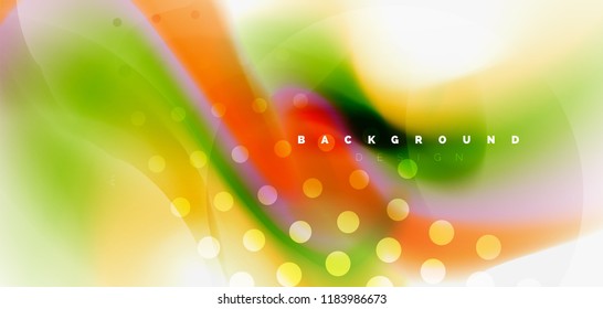 Color flowing wave, trendy liquid design template. For presentation, internet poster or web brochure cover, wallpaper. Vector illustration