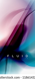 Color flowing wave, trendy liquid design template. For presentation, internet poster or web brochure cover, wallpaper. Vector illustration