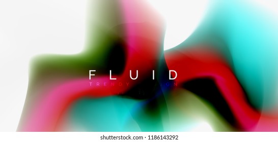 Color flowing wave, trendy liquid design template. For presentation, internet poster or web brochure cover, wallpaper. Vector illustration