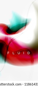 Color flowing wave, trendy liquid design template. For presentation, internet poster or web brochure cover, wallpaper. Vector illustration