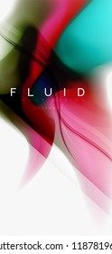 Color flowing wave, trendy liquid design template. For presentation, internet poster or web brochure cover, wallpaper. Vector illustration