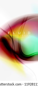 Color flowing wave, trendy liquid design template. For presentation, internet poster or web brochure cover, wallpaper. Vector illustration