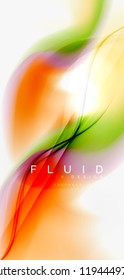 Color flowing wave, trendy liquid design template. For presentation, internet poster or web brochure cover, wallpaper. Vector illustration