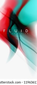 Color flowing wave, trendy liquid design template. For presentation, internet poster or web brochure cover, wallpaper. Vector illustration