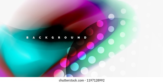 Color flowing wave, trendy liquid design template. For presentation, internet poster or web brochure cover, wallpaper. Vector illustration